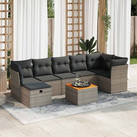 Set de sofás de jardín y cojines 8 piezas ratán sintético gris de , Conjuntos de jardín - Ref: Foro24-3325770, Precio: 477,32...