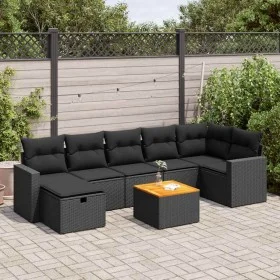 Set de sofás de jardín y cojines 8 piezas ratán sintético negro by , Garden sets - Ref: Foro24-3325793, Price: 494,90 €, Disc...