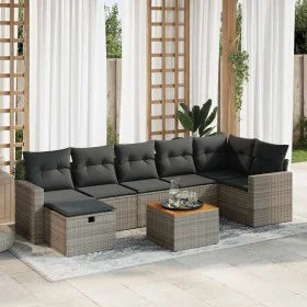 Set de sofás de jardín y cojines 8 piezas ratán sintético gris de , Conjuntos de jardín - Ref: Foro24-3325798, Precio: 479,06...