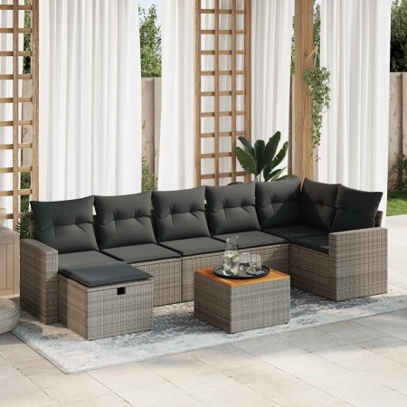 Set de sofás de jardín y cojines 8 piezas ratán sintético gris de , Conjuntos de jardín - Ref: Foro24-3325798, Precio: 493,87...