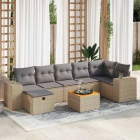 Set de sofás de jardín y cojines 8 piezas ratán sintético beige de , Conjuntos de jardín - Ref: Foro24-3325881, Precio: 526,3...