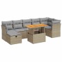 Set sofás jardín y cojines 8 pzas ratán sintético acacia beige de , Conjuntos de jardín - Ref: Foro24-3327983, Precio: 529,42...