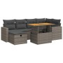 Set sofás jardín y cojines 8 pzas ratán sintético acacia gris de , Conjuntos de jardín - Ref: Foro24-3328005, Precio: 505,05 ...
