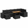 Set sofás jardín y cojines 5 pzas ratán sintético acacia negro de , Conjuntos de jardín - Ref: Foro24-3328091, Precio: 561,14...