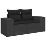 Set sofás jardín y cojines 5 pzas ratán sintético acacia negro de , Conjuntos de jardín - Ref: Foro24-3328091, Precio: 561,14...