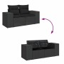 Set sofás jardín y cojines 5 pzas ratán sintético acacia negro de , Conjuntos de jardín - Ref: Foro24-3328091, Precio: 561,14...