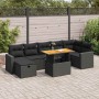 Set sofás jardín y cojines 5 pzas ratán sintético acacia negro de , Conjuntos de jardín - Ref: Foro24-3328007, Precio: 555,47...