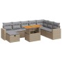 Set sofás jardín y cojines 9 pzas ratán sintético acacia beige de , Conjuntos de jardín - Ref: Foro24-3328018, Precio: 640,07...