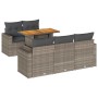 Set de muebles de jardín 6 pzas y cojines ratán sintético gris de , Conjuntos de jardín - Ref: Foro24-3326993, Precio: 459,09...