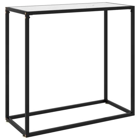 White tempered glass console table 80x35x75 cm by vidaXL, Side tables - Ref: Foro24-322809, Price: 52,73 €, Discount: %