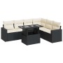 Set de sofás de jardín 7 pzas con cojines ratán sintético negro de , Conjuntos de jardín - Ref: Foro24-3326327, Precio: 473,4...