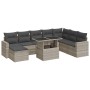 Set muebles jardín 9 pzas y cojines ratán sintético gris claro de , Conjuntos de jardín - Ref: Foro24-3326373, Precio: 656,20...
