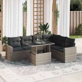 Set de sofás de jardín 7 pzas con cojines ratán sintético gris de , Conjuntos de jardín - Ref: Foro24-3326331, Precio: 484,21...