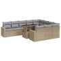 Set de sofás de jardín 11pzas con cojines ratán sintético beige de , Conjuntos de jardín - Ref: Foro24-3326390, Precio: 792,5...