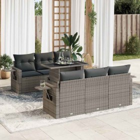 Set de sofás de jardín 7 pzas con cojines ratán sintético gris de , Conjuntos de jardín - Ref: Foro24-3326421, Precio: 538,52...