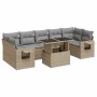 Set de sofás de jardín y cojines 8 piezas ratán sintético beige de , Conjuntos de jardín - Ref: Foro24-3326440, Precio: 588,2...