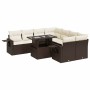 Set de sofás de jardín 9 pzas y cojines ratán sintético marrón de , Conjuntos de jardín - Ref: Foro24-3326454, Precio: 673,01...