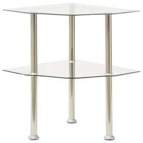 Mesa auxiliar de ordenador vidrio transparente 38x38x50 cm de vidaXL, Mesas auxiliares - Ref: Foro24-322793, Precio: 33,03 €,...