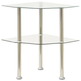 Mesa auxiliar de ordenador vidrio transparente 38x38x50 cm de vidaXL, Mesas auxiliares - Ref: Foro24-322793, Precio: 32,38 €,...