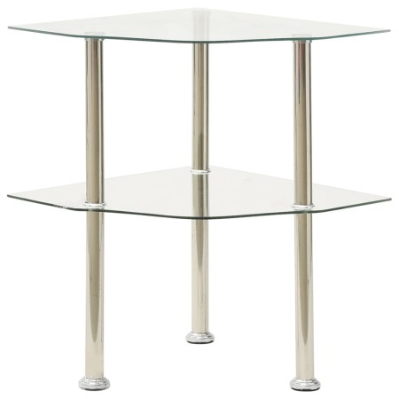 Mesa auxiliar de ordenador vidrio transparente 38x38x50 cm de vidaXL, Mesas auxiliares - Ref: Foro24-322793, Precio: 33,03 €,...