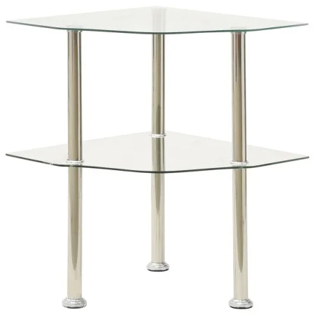 Mesa auxiliar de ordenador vidrio transparente 38x38x50 cm de vidaXL, Mesas auxiliares - Ref: Foro24-322793, Precio: 32,38 €,...