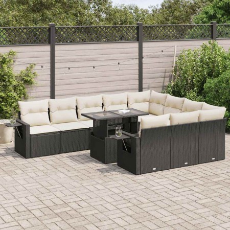 Set de sofás de jardín 11 pzas y cojines ratán sintético negro de , Conjuntos de jardín - Ref: Foro24-3326547, Precio: 747,56...