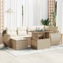 Set sofás de jardín 7 piezas y cojines ratán sintético beige de , Conjuntos de jardín - Ref: Foro24-3326669, Precio: 581,25 €...