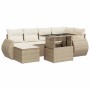 Set sofás de jardín 7 piezas y cojines ratán sintético beige de , Conjuntos de jardín - Ref: Foro24-3326669, Precio: 581,25 €...