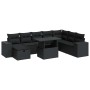 Set de sofás de jardín con cojines 9 pzas ratán sintético negro de , Conjuntos de jardín - Ref: Foro24-3327955, Precio: 640,4...
