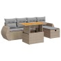Set sofás jardín y cojines 6 pzas ratán sintético acacia beige de , Conjuntos de jardín - Ref: Foro24-3328053, Precio: 437,63...