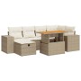 Set sofás jardín y cojines 8 pzas ratán sintético acacia beige de , Conjuntos de jardín - Ref: Foro24-3328087, Precio: 582,60...