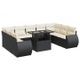 Set de sofás de jardín y cojines 10 pzas ratán sintético negro de , Conjuntos de jardín - Ref: Foro24-3326697, Precio: 707,84...