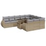 Set de sofás de jardín 11pzas con cojines ratán sintético beige de , Conjuntos de jardín - Ref: Foro24-3326710, Precio: 777,8...