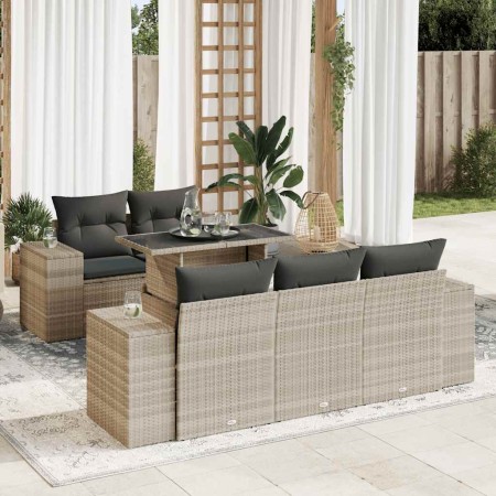 Set de sofás de jardín 6 pzas y cojines ratán sintético gris de , Conjuntos de jardín - Ref: Foro24-3326733, Precio: 508,03 €...