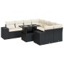 Set de sofás de jardín con cojines 9 pzas ratán sintético negro de , Conjuntos de jardín - Ref: Foro24-3326767, Precio: 606,4...