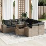 Set de sofás de jardín con cojines 9 pzas ratán sintético gris de , Conjuntos de jardín - Ref: Foro24-3326771, Precio: 619,37...