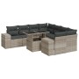Set muebles jardín 9 pzas y cojines ratán sintético gris claro de , Conjuntos de jardín - Ref: Foro24-3326773, Precio: 683,98...