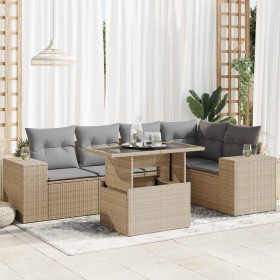 Juego de sofás jardín con cojines 6 pzas ratán sintético beige de , Conjuntos de jardín - Ref: Foro24-3326800, Precio: 477,07...