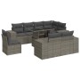 Set de sofás de jardín con cojines 9 pzas ratán sintético gris de , Conjuntos de jardín - Ref: Foro24-3326821, Precio: 686,03...