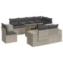 Set muebles jardín 9 pzas y cojines ratán sintético gris claro de , Conjuntos de jardín - Ref: Foro24-3326823, Precio: 733,21...