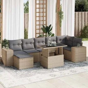 Set de sofás de jardín y cojines 8 piezas ratán sintético beige de , Conjuntos de jardín - Ref: Foro24-3326840, Precio: 579,0...