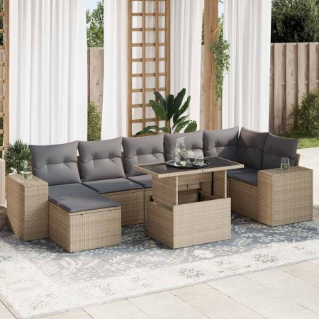 Set de sofás de jardín y cojines 8 piezas ratán sintético beige de , Conjuntos de jardín - Ref: Foro24-3326840, Precio: 567,7...