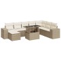 Set de sofás de jardín con cojines 9 pzas ratán sintético beige de , Conjuntos de jardín - Ref: Foro24-3326849, Precio: 675,8...