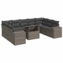 Set de sofás de jardín y cojines 10 pzas ratán sintético gris de , Conjuntos de jardín - Ref: Foro24-3326861, Precio: 679,58 ...