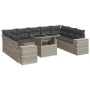 Set sofás jardín 10 pzas con cojines ratán sintético gris claro de , Conjuntos de jardín - Ref: Foro24-3326863, Precio: 735,8...