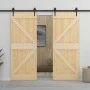Puerta corredera con herrajes madera maciza de pino 90x210 cm de vidaXL, Puertas - Ref: Foro24-3057494, Precio: 185,74 €, Des...
