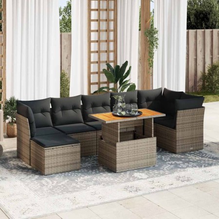Set de sofás de jardín y cojines 8 piezas ratán sintético gris de , Conjuntos de jardín - Ref: Foro24-3326958, Precio: 528,18...