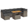 Set de sofás de jardín y cojines 8 piezas ratán sintético gris de , Conjuntos de jardín - Ref: Foro24-3326958, Precio: 528,18...