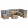 Set de sofás de jardín con cojines 9 pzas ratán sintético beige de , Conjuntos de jardín - Ref: Foro24-3326964, Precio: 615,3...