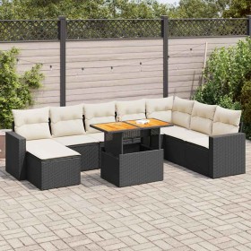 Set de sofás de jardín con cojines 9 pzas ratán sintético negro de , Conjuntos de jardín - Ref: Foro24-3327073, Precio: 562,2...
